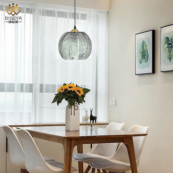 Blågrön bladformad LED-hänglampa för modern restaurang (Denna produkt är 15 cm)