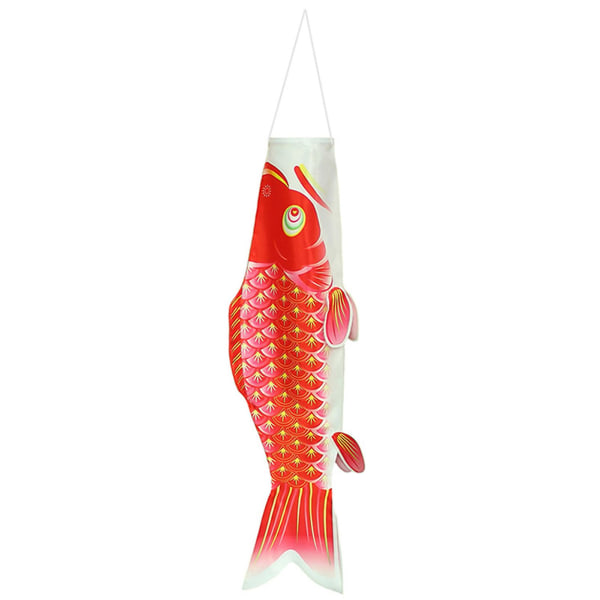 Japansk karp vindsocka i vinden bleknar motståndskraftig Fishy Koi Windsock Traditionell hängande flagga och banderoll Red 70cm