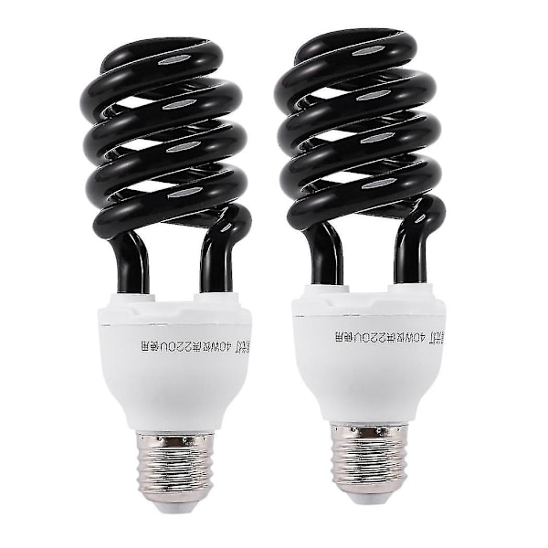 2x E27 40w Uv Ultravioletti Loistelamppu Mustavalo Cfl Lamppu 220v Muoto:spiraali Wattage Volt-Excellence