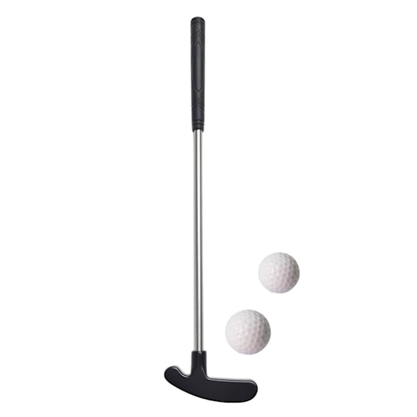 1 Sett Mini Golf Putter med 2 Golfballer TPR Grep Høyre Venstrehendt Rustfritt Stål Golfkølle Barn Voksne Bordspill Golf Putter Trening Black