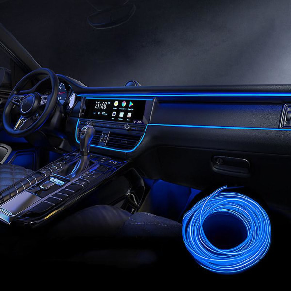 Car Led Interior Strip Light 3m Usb Neon Wire Lights Glowing Ambient Lighting Car Decorations Interior Blue