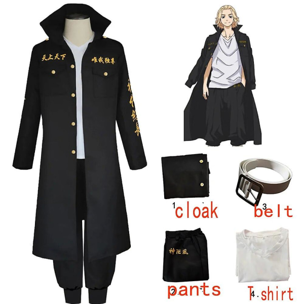 Anime Tokyo Revengers Sano Manjiro Cosplay Kostume Unisex Tokyo Manji Gang Mikey Jakke Kappe Bukser Halloween Fest Sano uniform 1 M