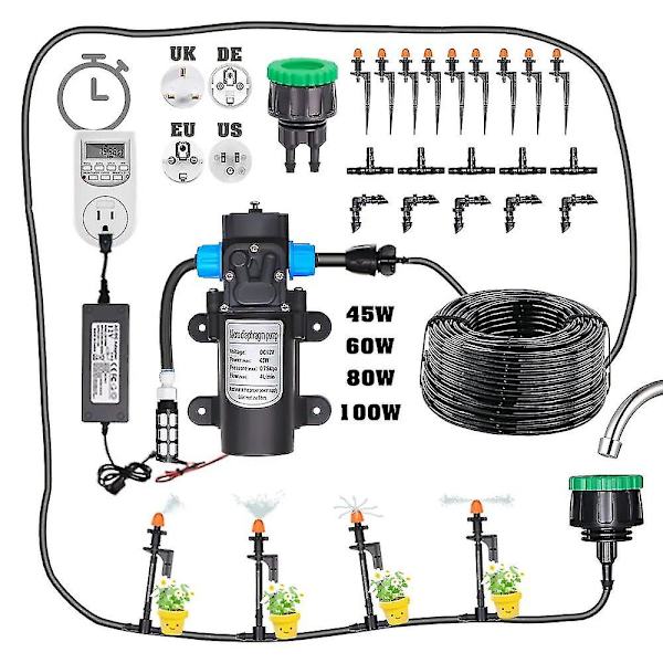 Utmärkt 5-30m Självprimande Pumpset 90/180/360/remsa Bevattningssystem för Trädgård 1/4' Automatisk Bevattningsutrustning 100-240vspray S-tee joint only