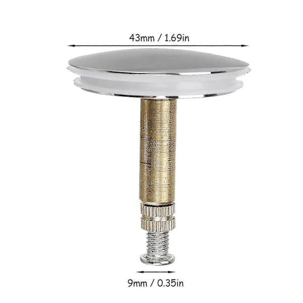 2 stk Badekar Plugg Vask Avløps Plugg, Kjøkken Universal Vask Plugg Stopper Justerbar Pop Up Tetning Badekar Plugg, 43mm