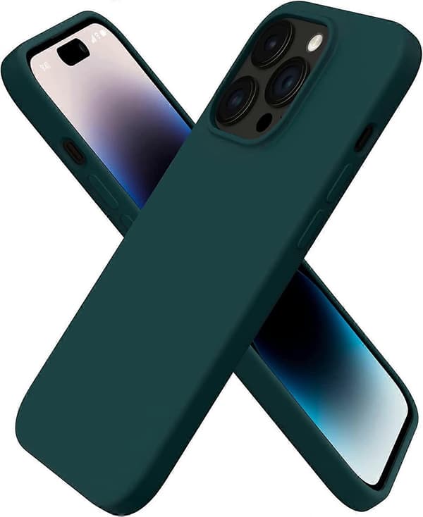 iPhone 14 Pro Deksel, Flytende Silikondeksel (for iPhone 14 Pro) (6.1\"), iPhone 14 Pro Slim Deksel, iPhone 14 Pro Støtsikkert Deksel - Olivengrønn