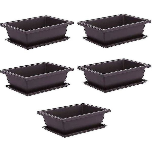 10pcs Bonsai Training Pots With Plastic Tray Bonsai Plants Growing Pot, Bonsai Training Pot, Flower Succulent Bonsai Pots Flower Growing Container For