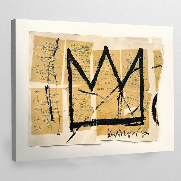 Basquiat Crown Canvas Basquiat Crown Basquiat Crown Væghængt Kunst Jean Michel Basquiat Crown Kunst Jean Michel Basquiat Væghængt Dekoration Basquiat Canvas-papoa145BY 12x18 in 30x45cm