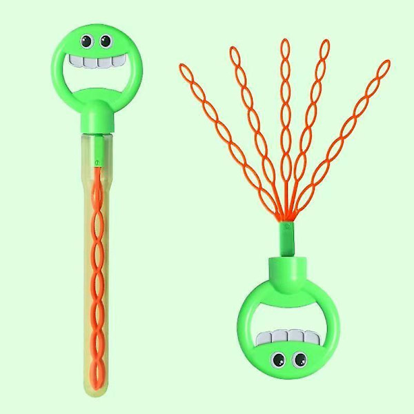 32 Hål Bubbelstav Leksak 32 Hål Leende Ansikte Bubbelstav Med Bubbelpåfyllning 2024 Ny Barnbubbelstav Leksak 10ml FLYE1039  [DmS] Green One Size