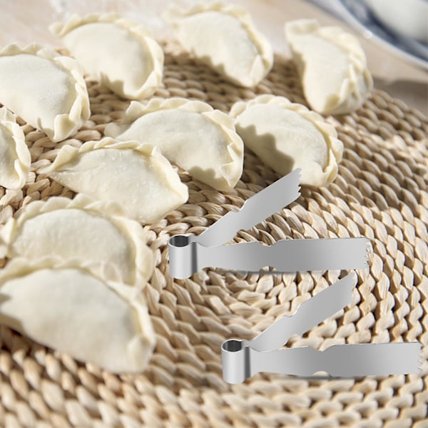 2 st Tångar, Bakverk Verktyg Cookie Maker Deg Skrapa Press, Rostfritt Stål Bakverk Tångar Bakning Crimper Verktyg För Dekorering Och Tätning Cookie