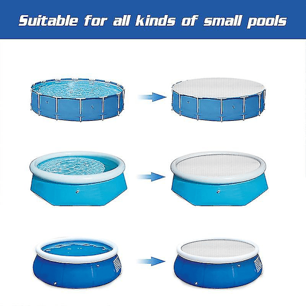 Runda skyddande poolöverdrag Vattentät solskyddande bubbelpoolöverdrag Pooltillbehör 183cm