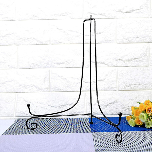 Staffeli Plade Display Stativ, Sort Jern Display Stativ Pladeholder, Billedrammeholder Stativ, Jern Staffeli Klassisk Display Stativ Til Skål Plade Foto Ramme 12 inch