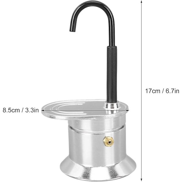Enkelrörs Moka-kanna, Aluminiumlegering, Lätt och Bärbar, Snabb Kokning, Perfekt Present för Utomhusfester och Resor