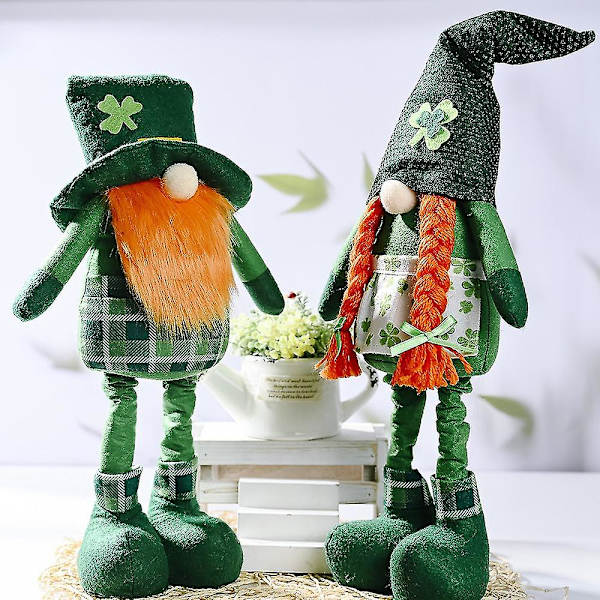 Irländska Tomtar St. Patricks Dag Presenter Leprechaun Nordisk Svensk Vår Handgjord Skandinavisk Tomte E