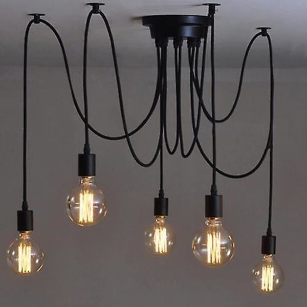 Adjustable Spider Ceiling Light Metal Wire Cage Pendant Light