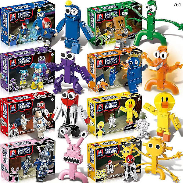 Roblox Rainbow Friends Byggstenar Figur Montering Modell Klossar Flickor Pojkar Leksaker Gåvor Box Set S3702