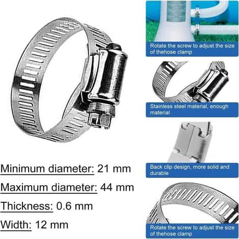 Poolslang - 32 mm - Längd: 150 cm - Vit - 2 slangar - För filtreringspumpar och saltvattensystem