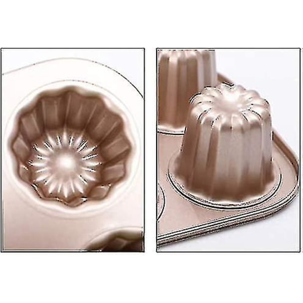 Canelé Form Kageform, Non-stick Bagning Kulstofstål Canelé Former Køkkenudstyr Og Bageudstyr Madlavningsredskaber Canelé Fransk Pastry Custard Kageform (6-huls)