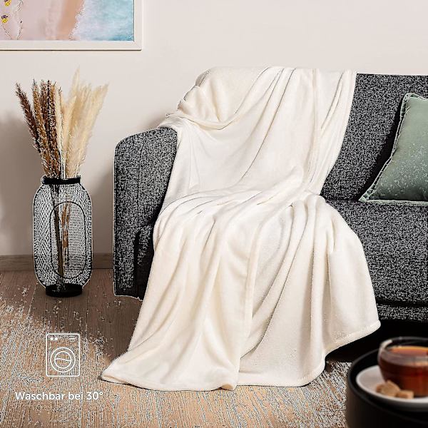Blød og Koselig Pude - Høj kvalitet tæppe, Super blødt fleece tæppe som sofa tæppe, sengetæppe eller stue tæppe Gray 200 x 230 cm