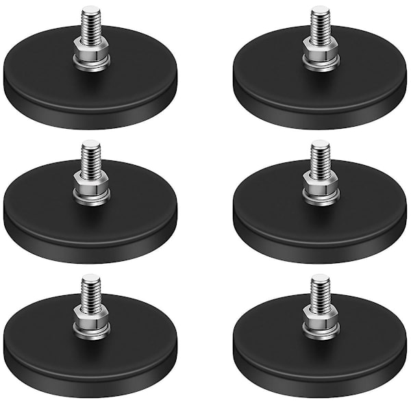 Kumipäällystetyt Magneetit, 22lbs Neodyymimagneettipohja M6 Kierteitetyllä Magneetti, Pultit Ja Mutterit, vahva (FMY)