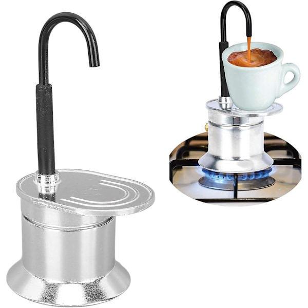Enkelrörs Moka-kanna, Aluminiumlegering, Lätt och Bärbar, Snabb Kokning, Perfekt Present för Utomhusfester och Resor