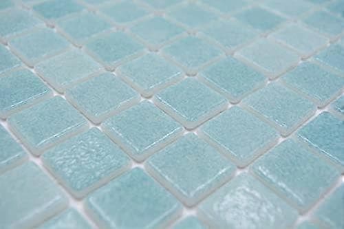 Lyseblå skridsikker mosaik swimmingpoolmosaik