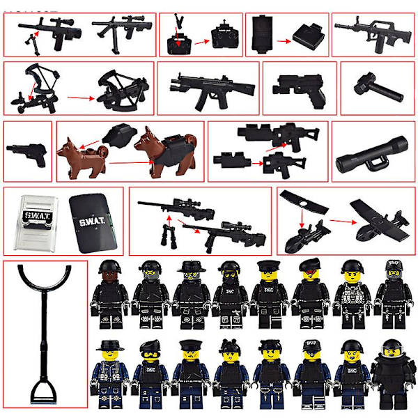 Militær Serie Samlet Skurk 22 Minifigurer Multicolor 1 Set