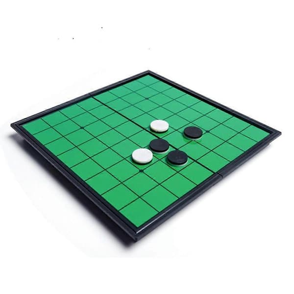 Reversi Strategispel Brädspel 25 cm Bräde med Vikbart Magnetiskt Bräde
