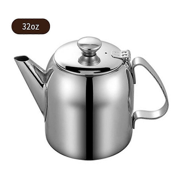 Rustfrit Stål Tekande Cafe Te Kaffe Drikke Restaurant Tekande Flip Låg 32oz