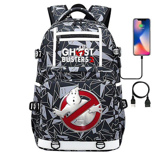 Ghostbusters trykt USB ungdoms- og studenterrygsæk til mænd og kvinder - afslappet rejserygsæk 3