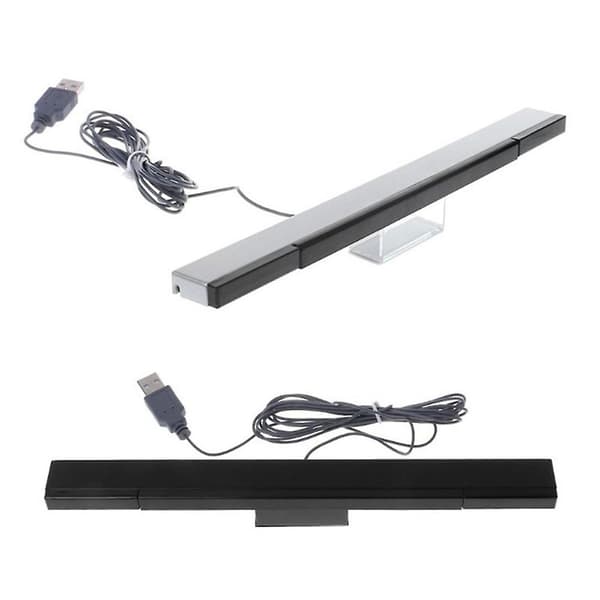 USB-koblet sensorlinje for Wii - erstatning for infrarød IR-strålebevegelsessensorsignalmottaker for Wii-system Black