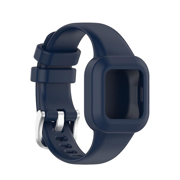 Urklokkebånd En-delt Myk Silikon Håndleddsarmbånd Rem Urklokkebånd Kompatibel Garmin Fit Jr3/vivofit Jr.3 Midnight Blue