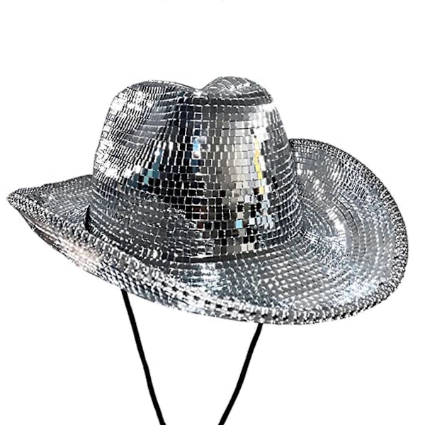 Disco-pallo Cowboy-hattu - Peilattu Western-festivaali-asu