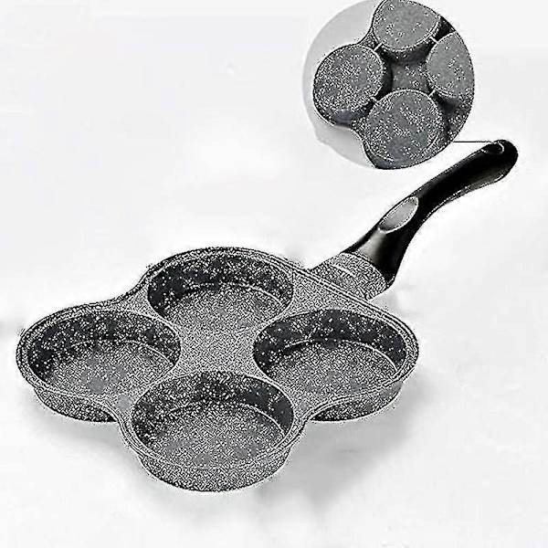 Non-stick stegepande, æg- og hamburgerpande, 4-huls