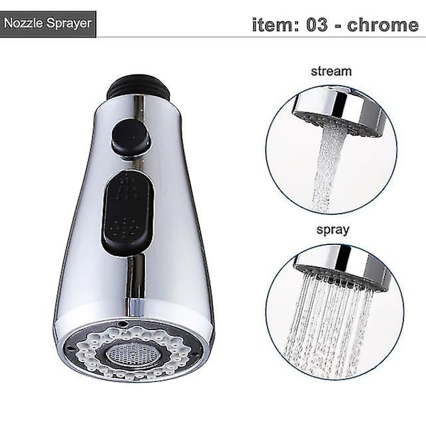 Keittiöhanan suihkupää, vedettävä suihkupää, G1/2-hana 03 chrome