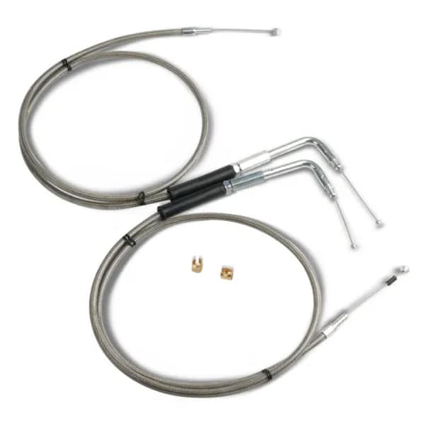 Gass- og tomgangskabelsett i rustfritt stål passer Harley Davidson 42\" 56579-02A