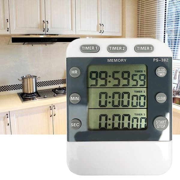 Køkken 3 Kanals Digital Timer Med Magnetisk Baggrund Tidsur Til Madlavning