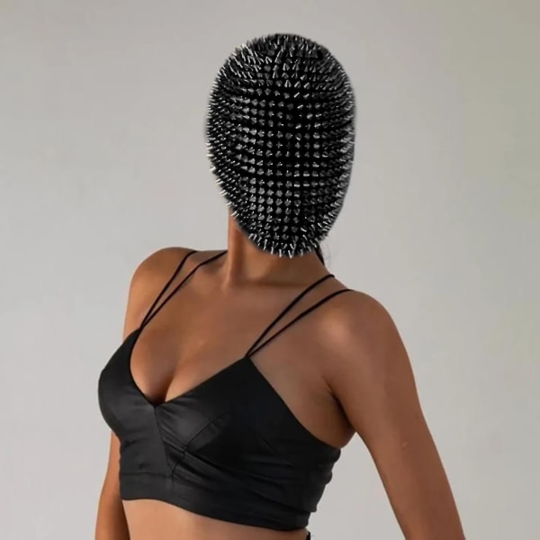 Studded Spikes Full Face Jewel Margiela Face Cover Halloween Cosplay Morsom MaskeBY