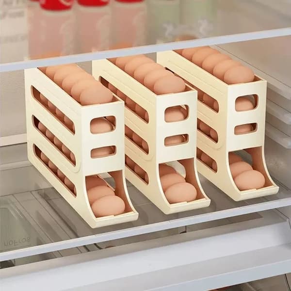 Æggeholder - Automatisk dispenser - 4 niveauer - Stor kapacitet - Pladsbesparende