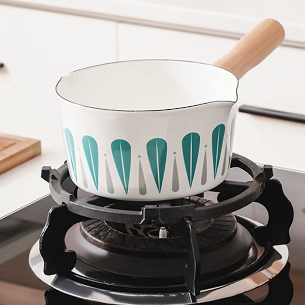 Universal støpejernswok-støtterist for brennere komfyrdeksel kokeplater kokeplater wok-rist passer kokeplater W Black