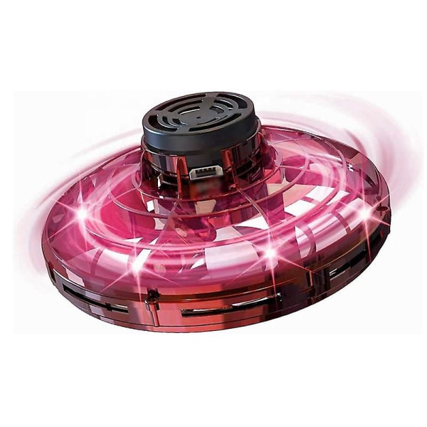 Led Mini Drone Ufo Type Flygende Helikopter Spinner Fingertupp Fly Gyro Drone Flyvende Leke Voksen Barn Gave [DmS] Red