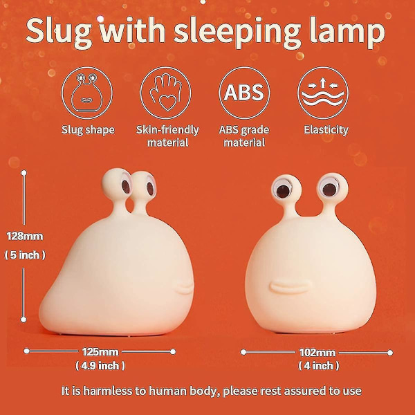 Snigel Nattlek, Mjuk Lampa För Barnkammaren, Silikon Nattlek För Amning, Söta Djur Sänglampa För Baby Barn Tonåringar, Mjuk Nattlek -ys weihu 1pc