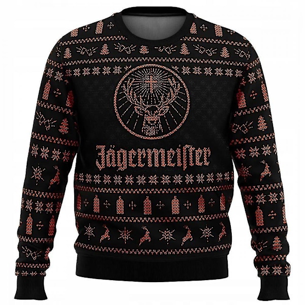 (Newway) Bebetter Jagermeister Karneval Julgenser Pullover Menn 3D Genser Topper Høst Og Vinterklær_SJJYV Orange 2XL