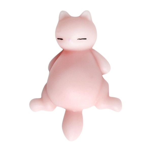 Tegneseriekatt Squishy Leke TPR Myk Dyr Antistress Ball Morsom Søt Abreact Sticky  [DmS] pink cat 1