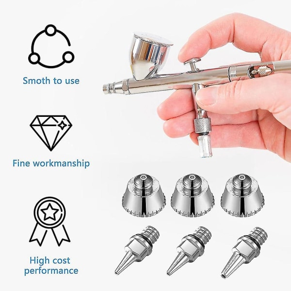 21-delt Airbrush Dysenettsett - Airbrush-nåler, Dyser, Rengjøring