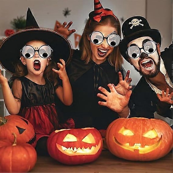 4 st Googly Eyes-glasögon, Roliga Ögon-glasögon, Skakande Kostym-ögon-glas, Nyhetssolglasögon för Halloween-festfavorit