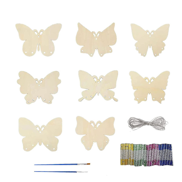 8-pak Butterfly Vindspiil Sæt, Håndværk Konstruer Vind Musikalsk Vindspiil DIY Gave Til Børn, Drenge Piger