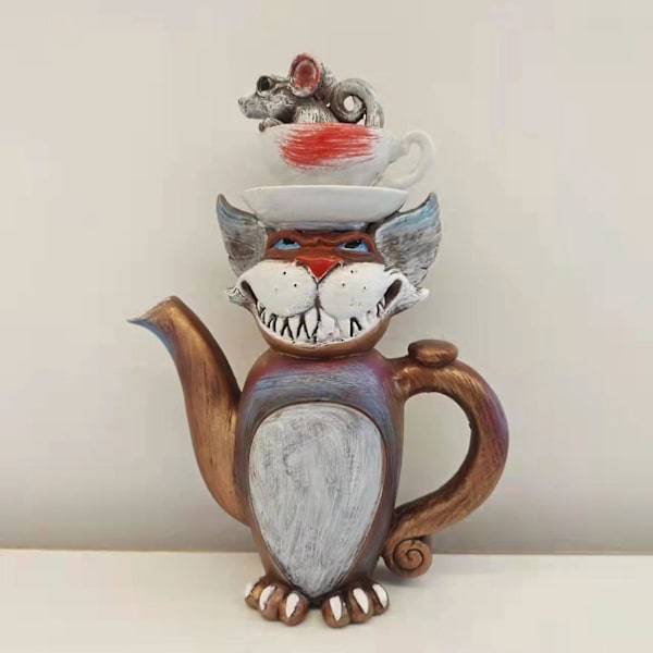 Djævelkat Harpiks Statue Svampe Kvinder Skulptur Håndværk Kunst Ornament B