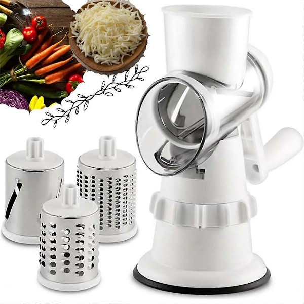 Hånddrevet Grønnsaks Slicer Skjær Slicer Kjøkken Multifunksjonell Fruktslicer Potet Rivjern Grønnsakskiver White