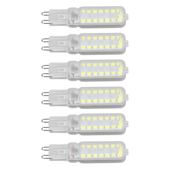 6-pack G9 7W Dimbara LED-lampor 360° Vit Ljus, G9-sockel, 50 000 timmar, Energieffektiv