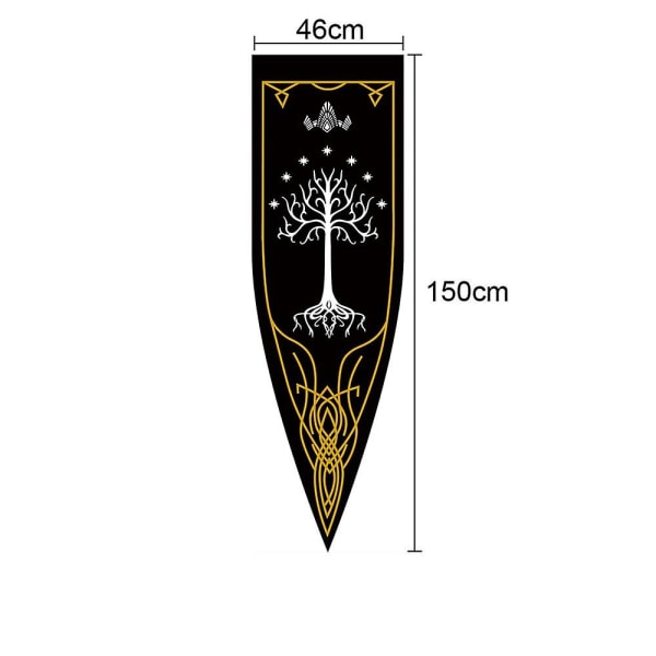 46x150cm Medeltida Rike Rohan Gondor Hästträd Banner Flagga Väggdekoration Hem Sovsal Vardagsrum Pennant Flagga Burgees Dekor A